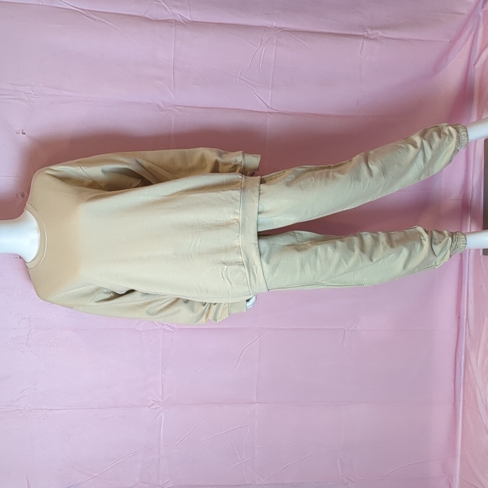 Nasty Gal Fleece Sweatshirt and Matching Joggers Set in Sand size Medium